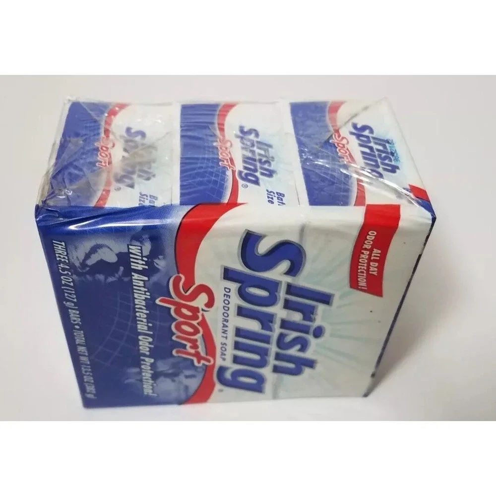 Irish‎ Spring Sport Deodorant Bar Soap 4.5oz each bar 3-Pack Sealed VTG NEW